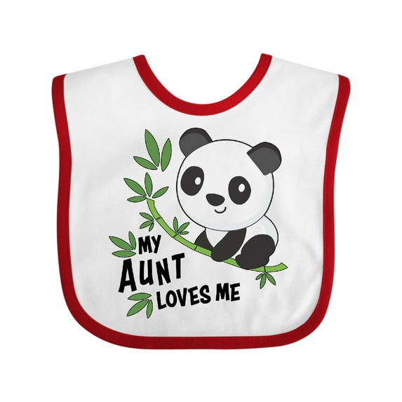 Inktastic My Aunt Loves Me Cute Panda Boys or Girls Baby Bib