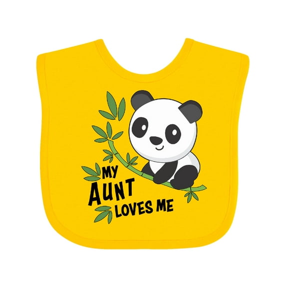 Inktastic My Aunt Loves Me Cute Panda Boys or Girls Baby Bib