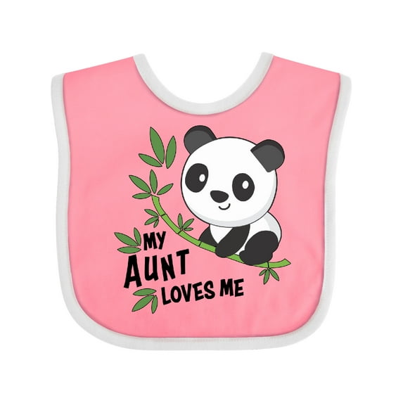 Inktastic My Aunt Loves Me Cute Panda Boys or Girls Baby Bib