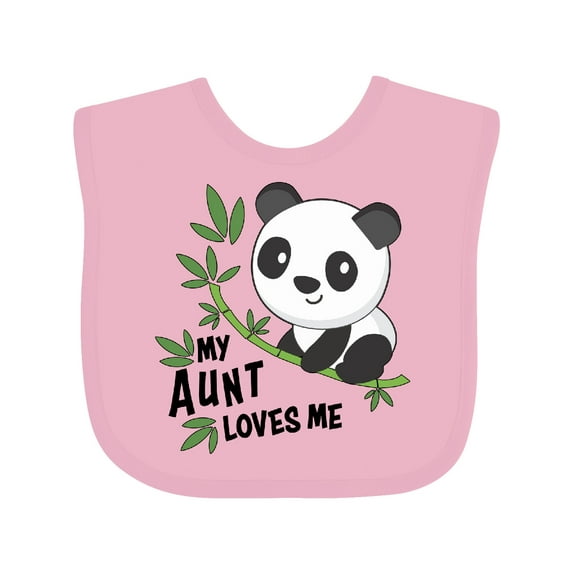 Inktastic My Aunt Loves Me Cute Panda Boys or Girls Baby Bib