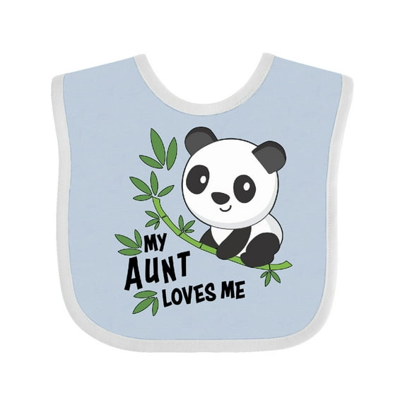 Inktastic My Aunt Loves Me Cute Panda Boys or Girls Baby Bib