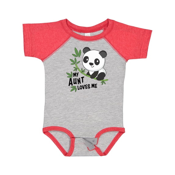 Inktastic My Aunt Loves Me Cute Panda Boys or Girls Baby Bodysuit