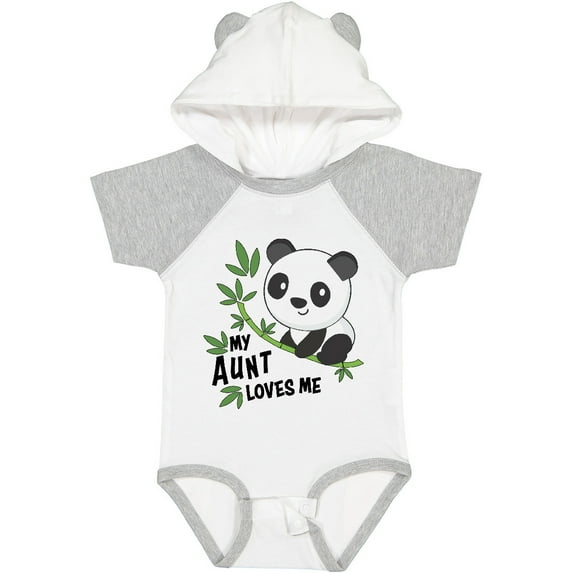 Inktastic My Aunt Loves Me Cute Panda Boys or Girls Baby Bodysuit