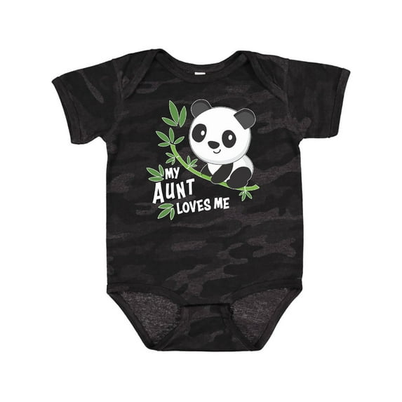 Inktastic My Aunt Loves Me Cute Panda Boys or Girls Baby Bodysuit