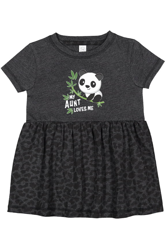 My Aunt Loves Me Cute Panda Girls Baby Dress