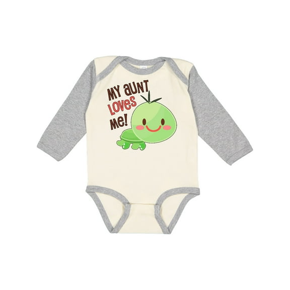 Inktastic My Aunt Loves Me Cute Turtle Boys or Girls Long Sleeve Baby Bodysuit