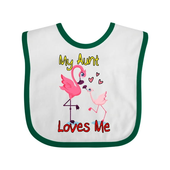 Inktastic My Aunt Loves Me Flamingo Boys or Girls Baby Bib