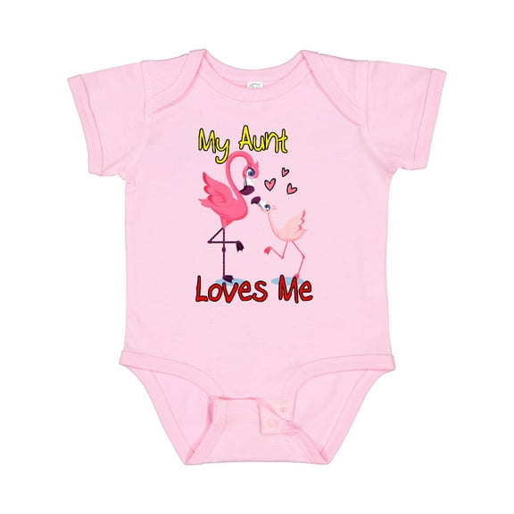 Inktastic My Aunt Loves Me Flamingo Boys or Girls Baby Bodysuit