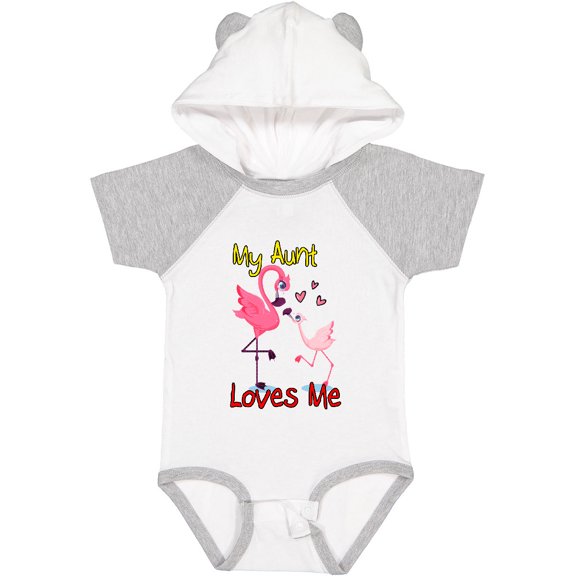 Inktastic My Aunt Loves Me Flamingo Boys or Girls Baby Bodysuit