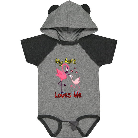Inktastic My Aunt Loves Me Flamingo Boys or Girls Baby Bodysuit
