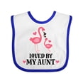 thumbnail image 1 of Inktastic My Aunt Loves Me Flamingo Niece Girls Baby Bib, 1 of 4
