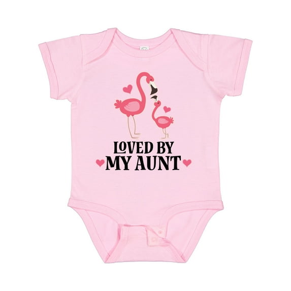Inktastic My Aunt Loves Me Flamingo Niece Girls Baby Bodysuit