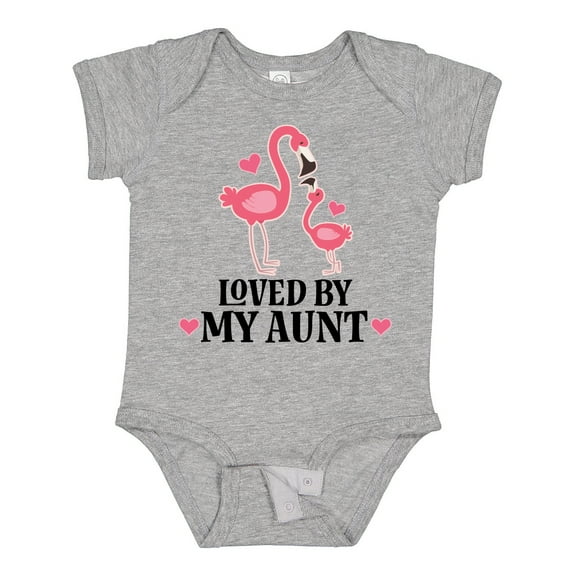 Inktastic My Aunt Loves Me Flamingo Niece Girls Baby Bodysuit