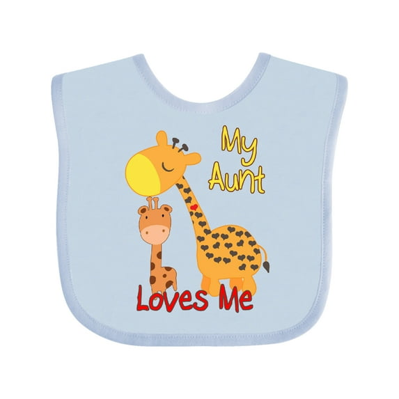 Inktastic My Aunt Loves Me Giraffe Boys or Girls Baby Bib