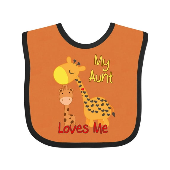 Inktastic My Aunt Loves Me Giraffe Boys or Girls Baby Bib