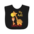 thumbnail image 1 of Inktastic My Aunt Loves Me Giraffe Boys or Girls Baby Bib, 1 of 4
