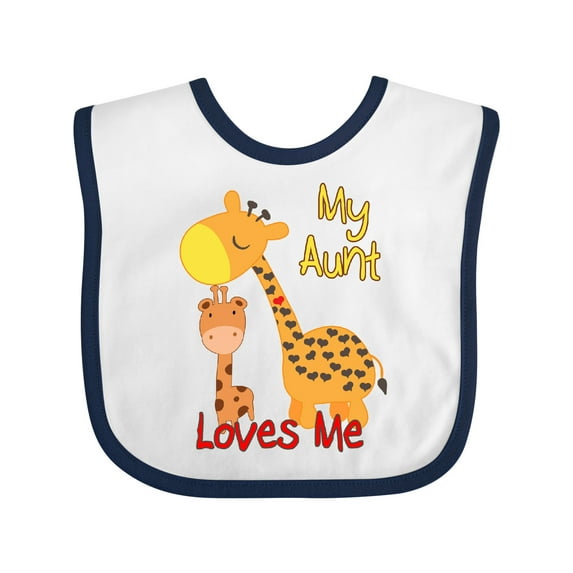 Inktastic My Aunt Loves Me Giraffe Boys or Girls Baby Bib