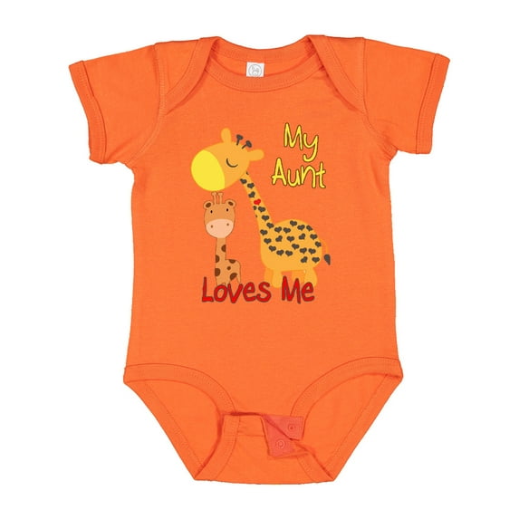 Inktastic My Aunt Loves Me Giraffe Boys or Girls Baby Bodysuit