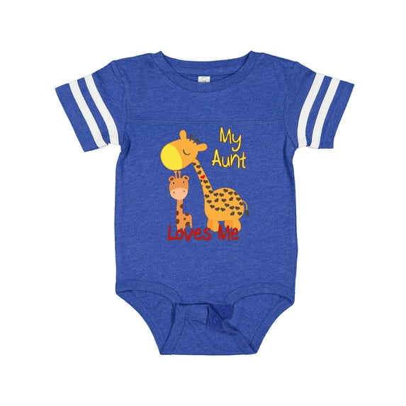 Inktastic My Aunt Loves Me Giraffe Boys or Girls Baby Bodysuit