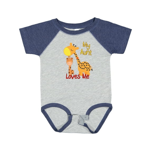 Inktastic My Aunt Loves Me Giraffe Boys or Girls Baby Bodysuit