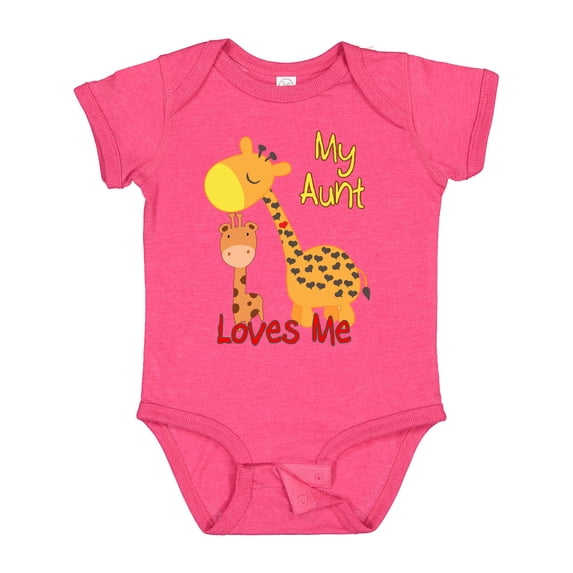 Inktastic My Aunt Loves Me Giraffe Boys or Girls Baby Bodysuit