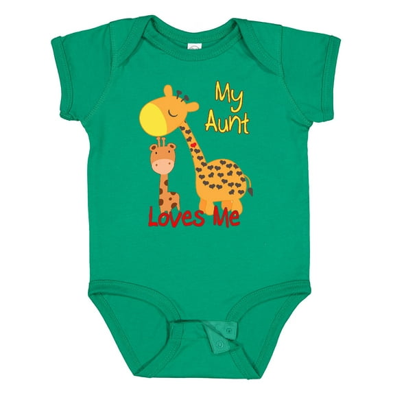 Inktastic My Aunt Loves Me Giraffe Boys or Girls Baby Bodysuit