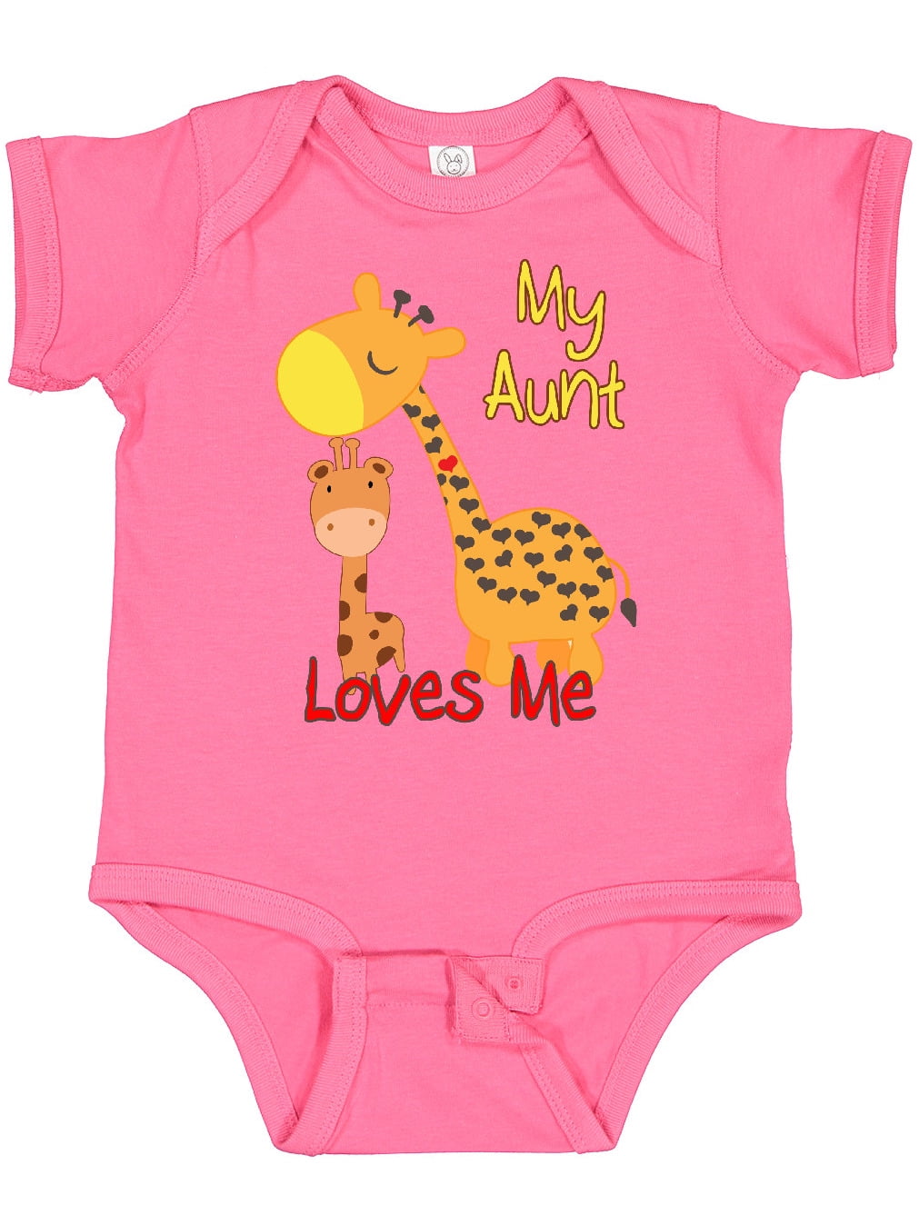 Inktastic My Aunt Loves Me Giraffe Boys or Girls Baby Bodysuit