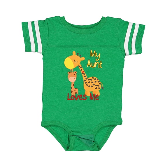 Inktastic My Aunt Loves Me Giraffe Boys or Girls Baby Bodysuit