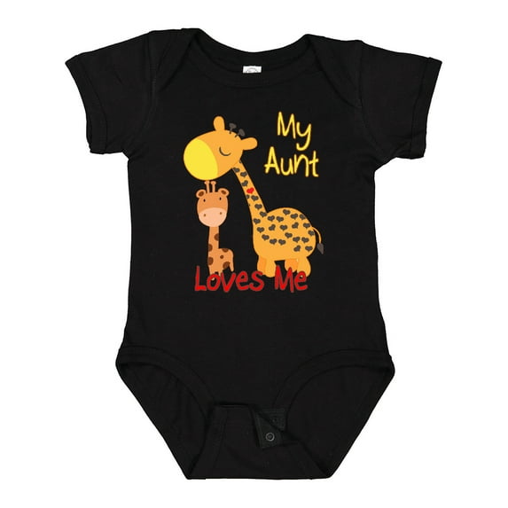 Inktastic My Aunt Loves Me Giraffe Boys or Girls Baby Bodysuit
