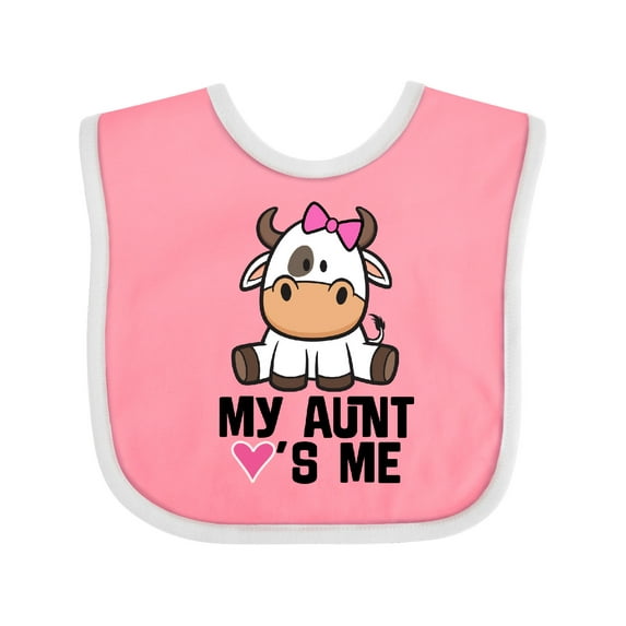 Inktastic My Aunt Loves Me Girl Cow Girls Baby Bib