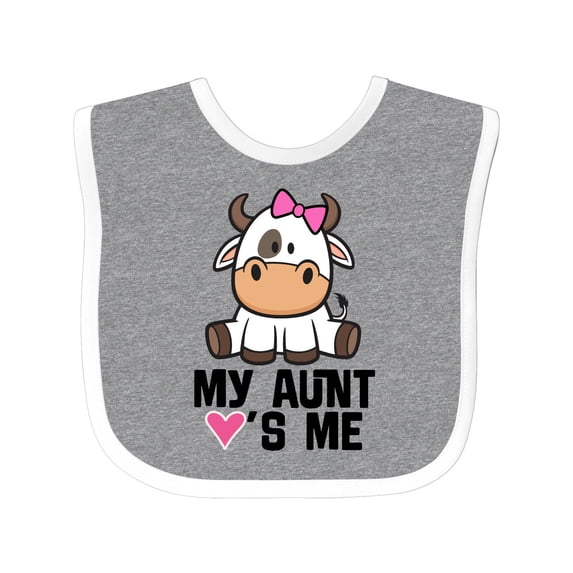 Inktastic My Aunt Loves Me Girl Cow Girls Baby Bib