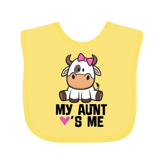 Inktastic My Aunt Loves Me Girl Cow Girls Baby Bib