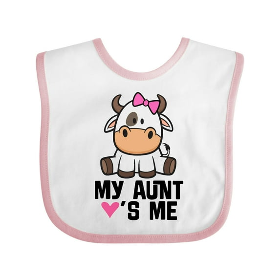 Inktastic My Aunt Loves Me Girl Cow Girls Baby Bib