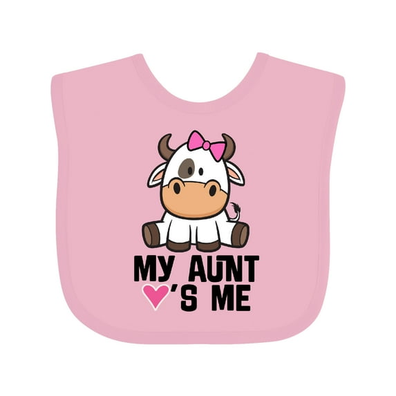 Inktastic My Aunt Loves Me Girl Cow Girls Baby Bib