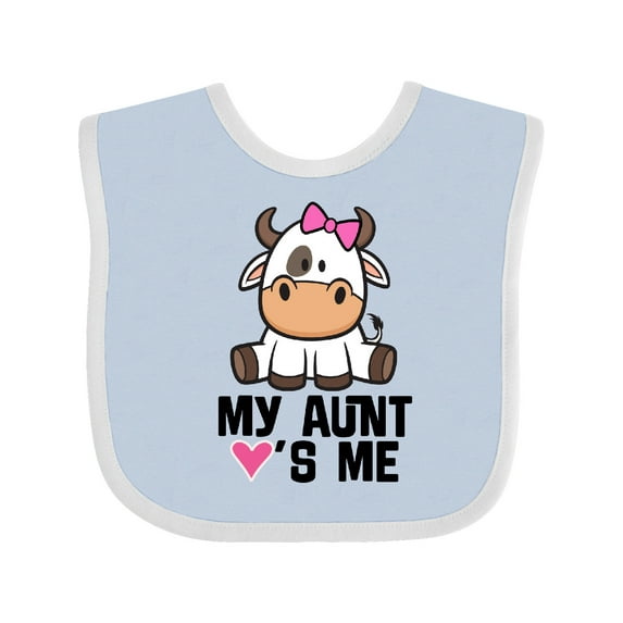 Inktastic My Aunt Loves Me Girl Cow Girls Baby Bib