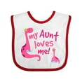 thumbnail image 1 of Inktastic My Aunt Loves Me Girls Baby Bib, 1 of 4