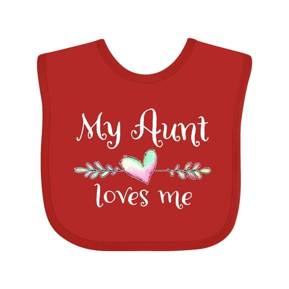 Inktastic My Aunt Loves Me Heart Boys or Girls Baby Bib
