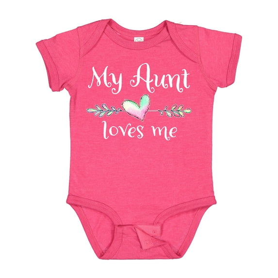 Inktastic My Aunt Loves Me Heart Boys or Girls Baby Bodysuit
