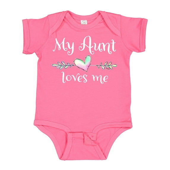 Inktastic My Aunt Loves Me Heart Boys or Girls Baby Bodysuit