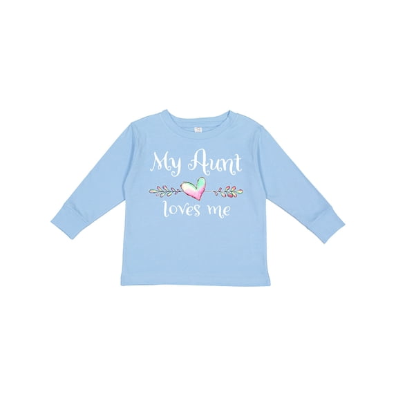 Inktastic My Aunt Loves Me- Heart Boys or Girls Long Sleeve Toddler T-Shirt