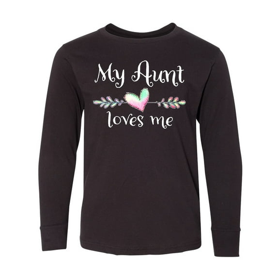 Inktastic My Aunt Loves Me- Heart Long Sleeve Youth T-Shirt