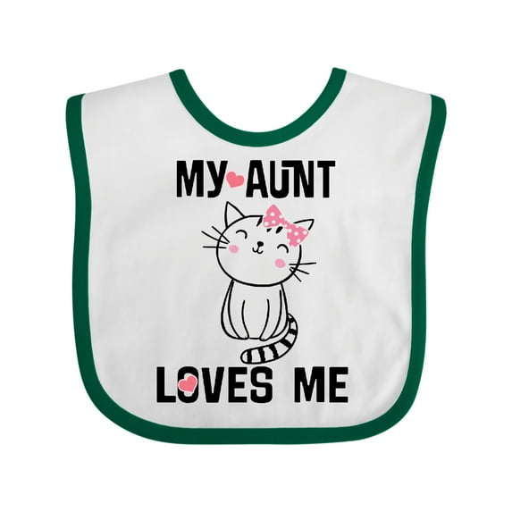 Inktastic My Aunt Loves Me Kitty Girls Baby Bib