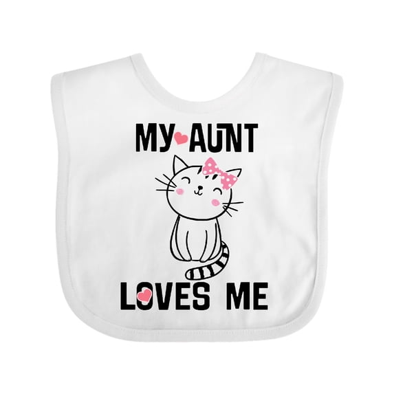 Inktastic My Aunt Loves Me Kitty Girls Baby Bib