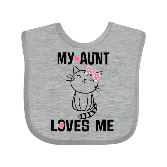 Inktastic My Aunt Loves Me Kitty Girls Baby Bib