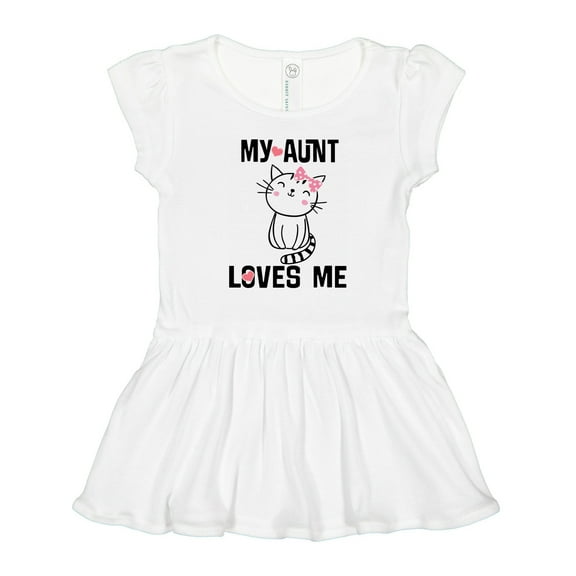 Inktastic My Aunt Loves Me Kitty Girls Toddler Dress