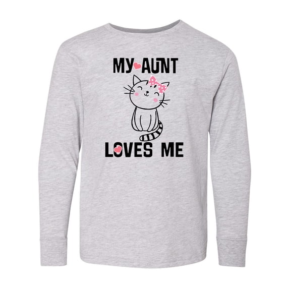 Inktastic My Aunt Loves Me Kitty Long Sleeve Youth T-Shirt