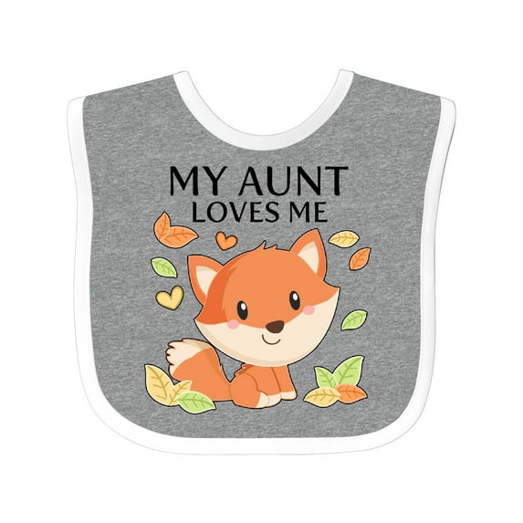 Inktastic My Aunt Loves Me- Little Fox Boys or Girls Baby Bib