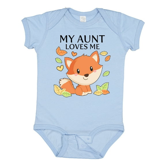Inktastic My Aunt Loves Me Little Fox Boys or Girls Baby Bodysuit