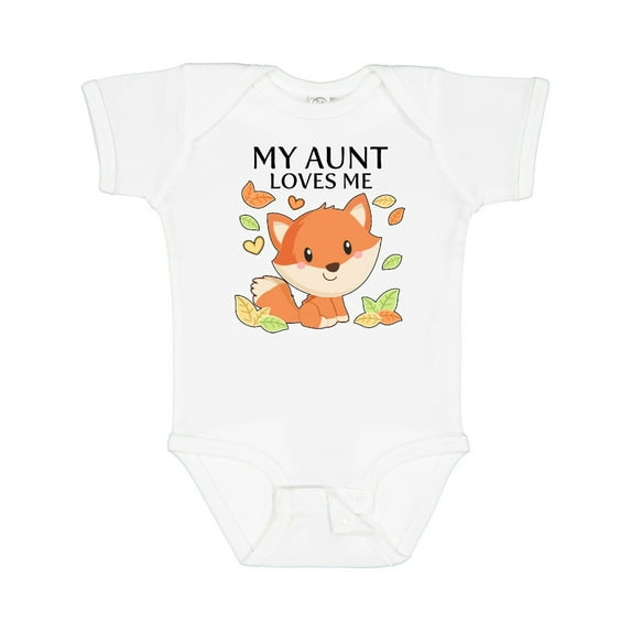 Inktastic My Aunt Loves Me Little Fox Boys or Girls Baby Bodysuit