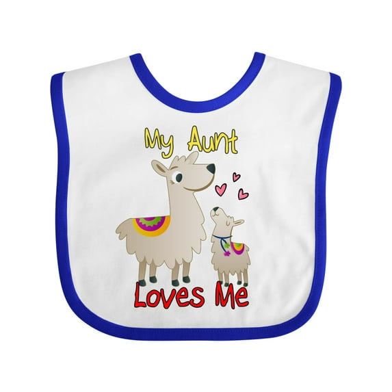 Inktastic My Aunt Loves Me Llama Boys or Girls Baby Bib